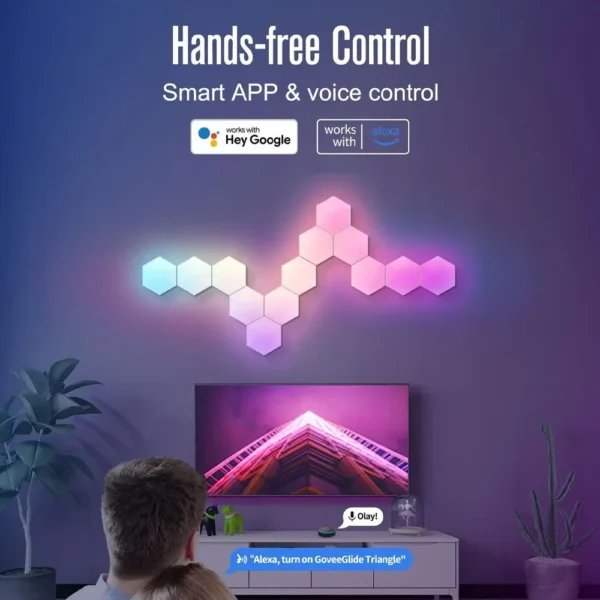 RGB Hexagonal Wall Lights – App-Controlled LED Panels