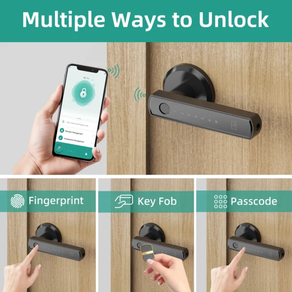 Smart Fingerprint Door Lock with App & Keypad