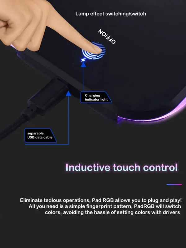 RGB Gaming Mouse Pad with 15W Wireless Charging