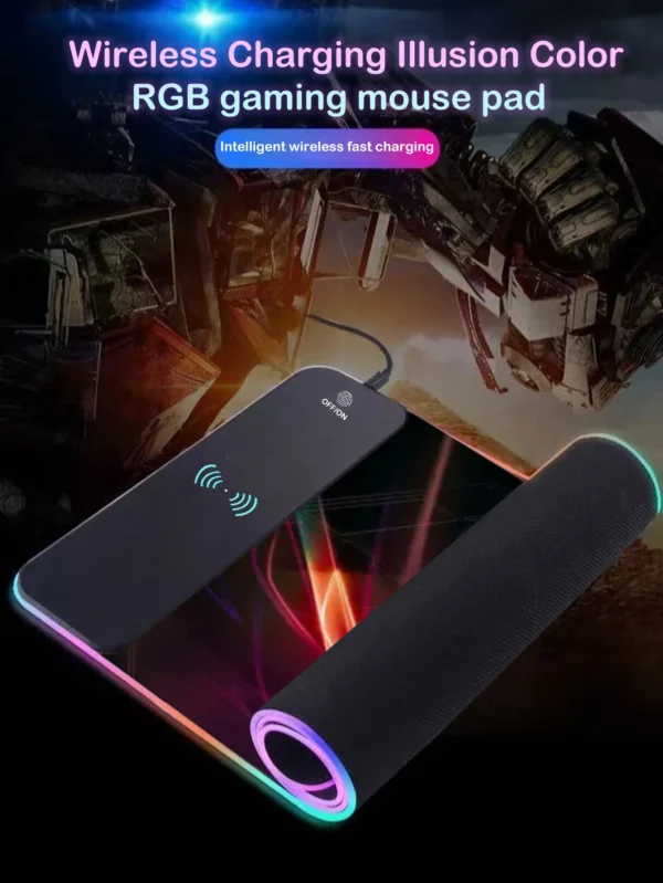 RGB Gaming Mouse Pad with 15W Wireless Charging