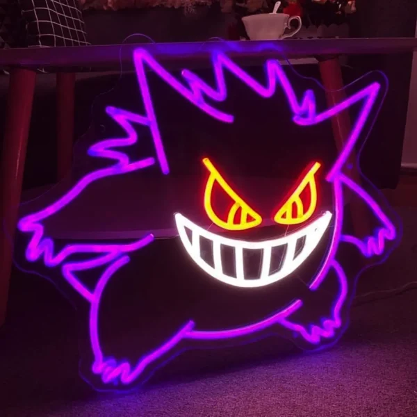 Gengar (Pokémon) LED Neon Sign – Dimmable USB Wall Light