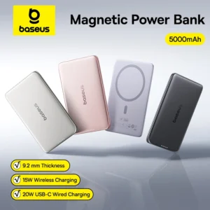 Baseus 5000mAh Magnetic Power Bank – 15W Wireless & 20W Wired Fast Charging