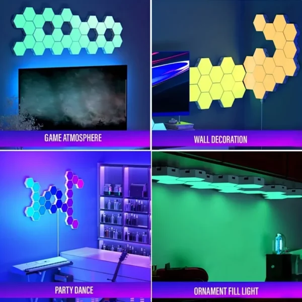 RGB Hexagonal Wall Lights – App-Controlled LED Panels