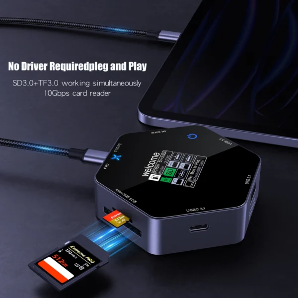8-in-1 USB-C Hub with 4K Display & PD Charging