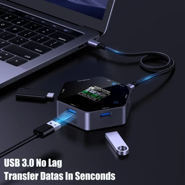 8-in-1 USB-C Hub with 4K Display & PD Charging