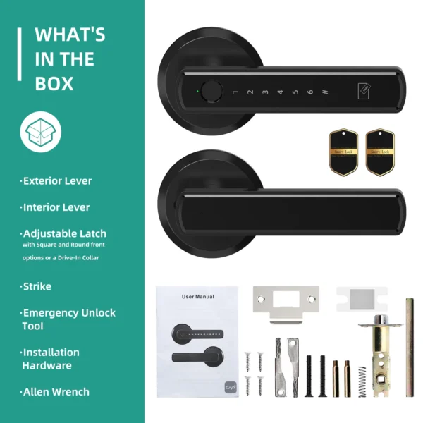 Smart Fingerprint Door Lock with App & Keypad